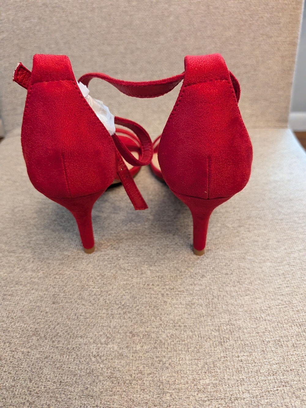New In Box Red Suede Heels - Picture 3 of 5